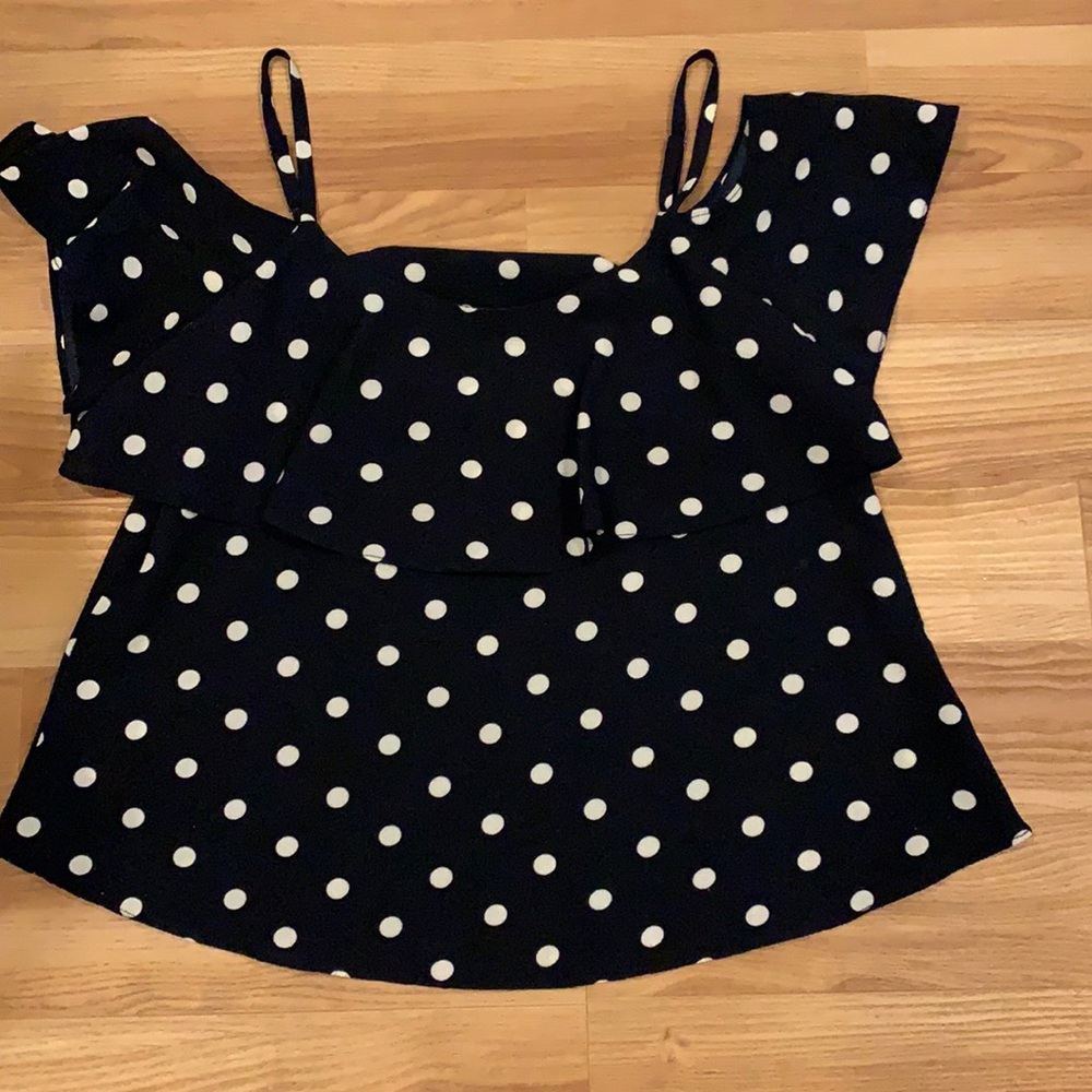 Blue polka dot tank
